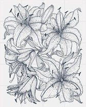 IXXI Lilies Grey - Wanddecoratie - Abstract - 80 x 100 cm