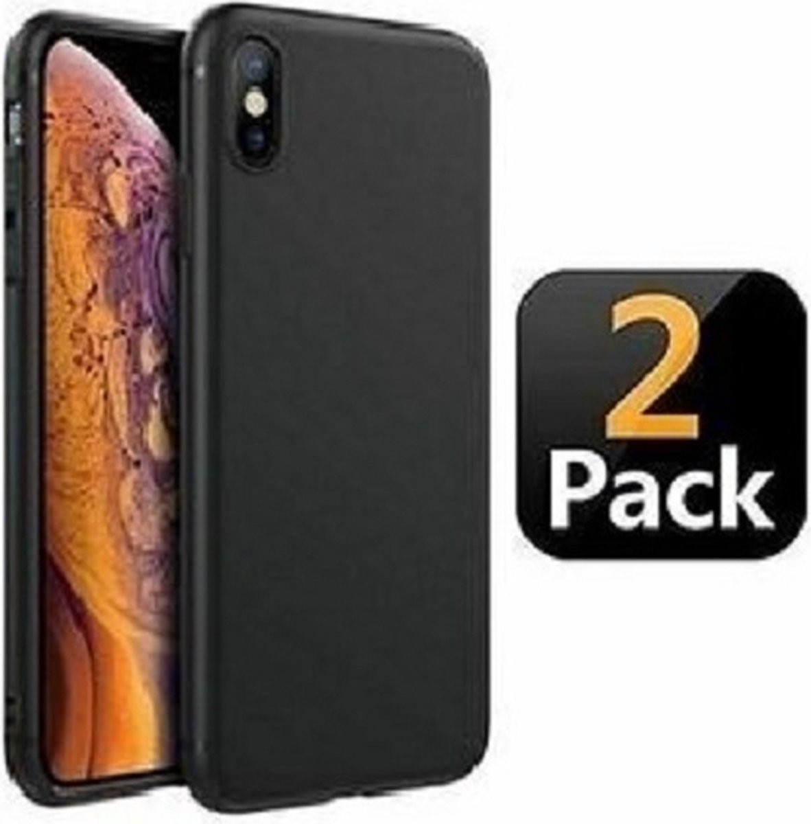 iPhone XS Max Hoesje TPU Siliconen Zwart 2x