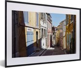Fotolijst incl. Poster - Huizen - Straat - Marseille - 60x40 cm - Posterlijst