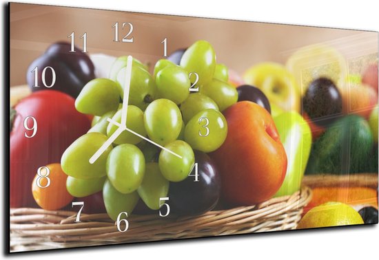 DEQORI Glazen klok | verticaal 60x30 cm | Motief diagonale DEQORI Glazen klok | verticaal 60x30 cm | Motief diagonale