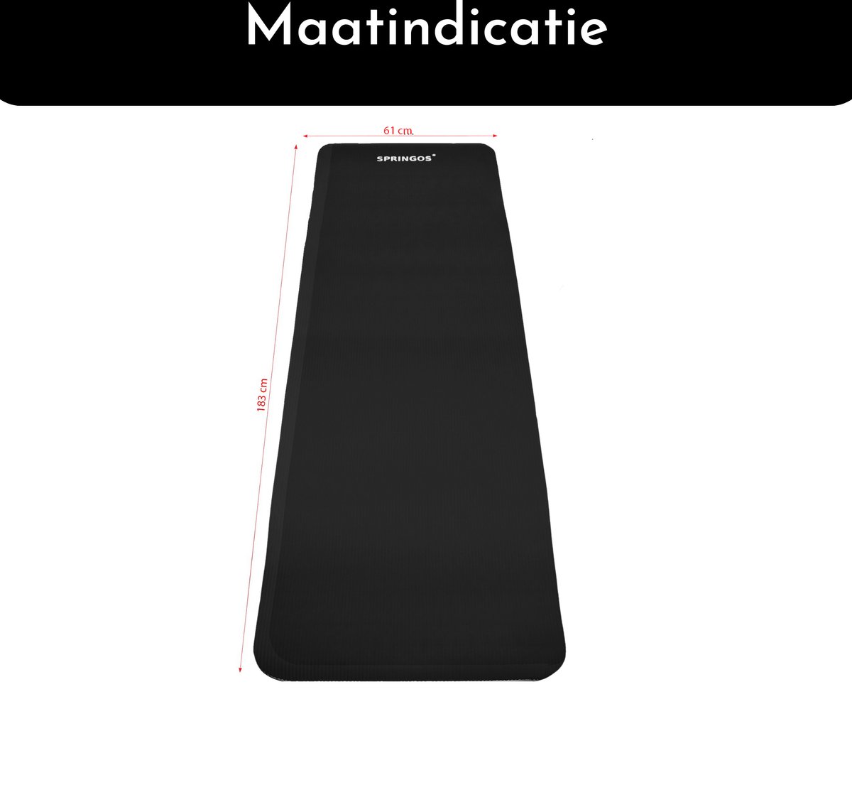 Springos Yoga Mat - 15mm Dik thumbnail 6