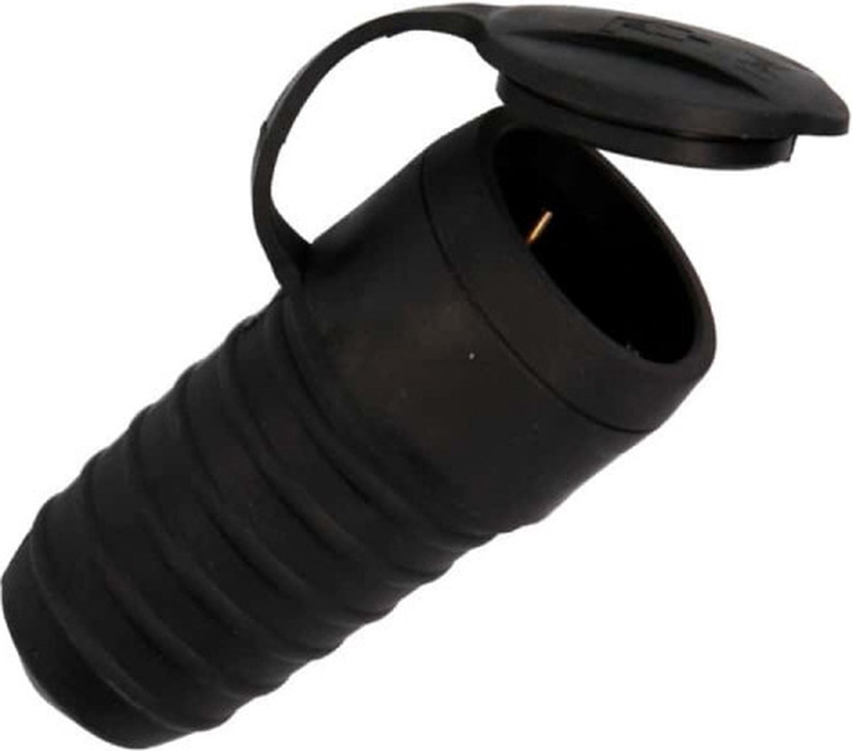 Waterdichte contactdoos EDM zwart rubber met ventiel R42110