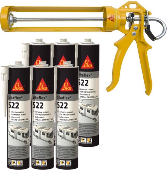 Sikaflex -522 Blanc C25 - Colle Silicone 300 Ml - Lot De 3 Cartouches Pour Joints étanches