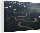 Canvas Schilderij Amazone rivier Brazillie foto afdruk - 180x120 cm - Wanddecoratie XXL
