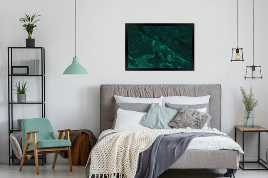 Cadre photo avec affiche - Marbre - Lime - Vert - Structure - Aspect marbre - 120x80 cm - Cadre pour affiche