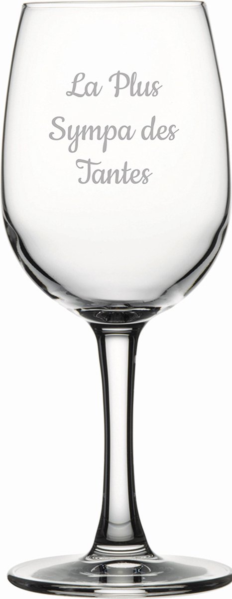 Witte wijnglas gegraveerd - 26cl - La Plus Sympa des Tantes