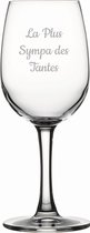 Witte wijnglas gegraveerd - 26cl - La Plus Sympa des Tantes