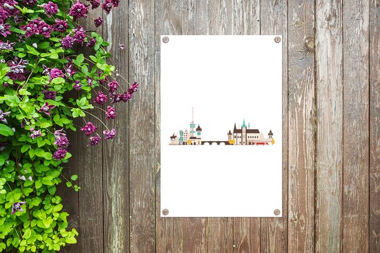 Posters de jardin en dehors de Prague - République tchèque - Skyline - 60x90 cm - Toile de jardin