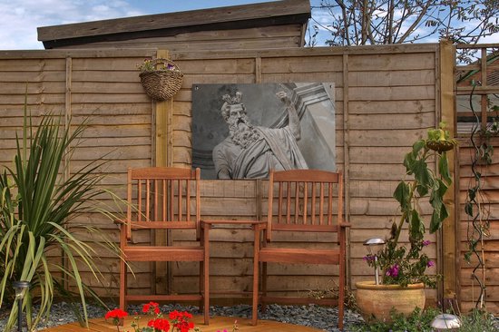 Une statue de Zeus où le dieu suprême a tendu le bras en Grèce affiche de jardin 60x40 cm - petit - Toile de jardin / Toile d'extérieur / Peintures pour l'extérieur (décoration de jardin)