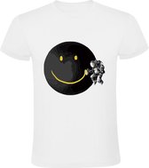 Astronaut met graffiti Heren T-shirt | smiley | smile | glimlach | vrolijk | blij | space | ruimte | ruimtevaart