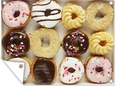 Tuin decoratie Fastfood donuts in een doos - 40x30 cm - Tuindoek - Buitenposter