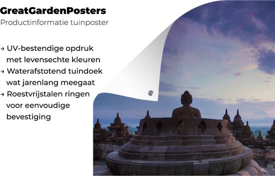 Poster Jardin Indonésie - Nuage - Architecture - 200x200 cm - Toile jardin - Poster extérieur