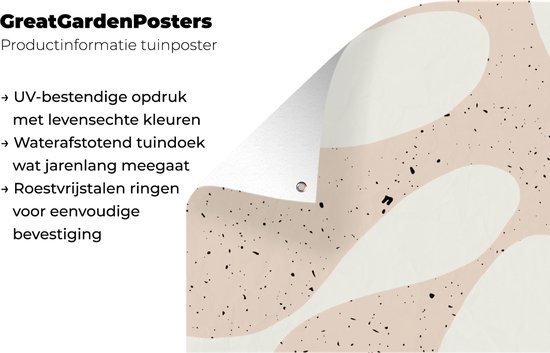 Décoration murale d'extérieur Plantes - Abstrait - Rose - Pastel - 160x80 cm - Toile de jardin - Poster extérieur