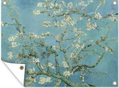 Tuin decoratie Van Gogh - Amandelbloesem - Oude meesters - Kunst - Vintage - 40x30 cm - Tuindoek - Buitenposter