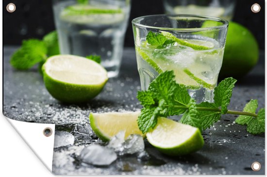 Tuinposters buiten Drank - Wijnglas - Fruit - 90x60 cm - Tuindoek - Buitenposter