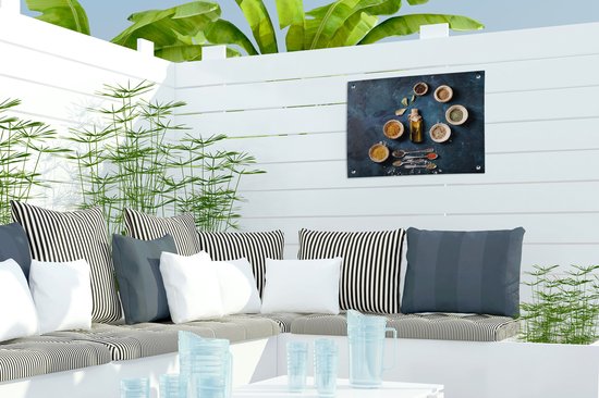 Décoration de Jardin Huile - Epices - Louches - Herbes - Cuisine - 40x30 cm