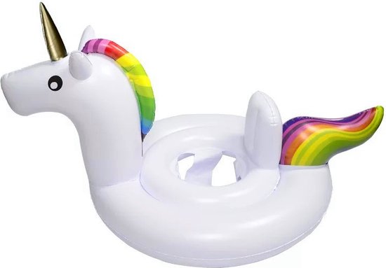 Opblaasbaar eenhoorn - Opblaasfiguur - Unicorn - met zitvlak voor kinderen - 70CM - Zwembad - Opblaasboot - Merkloos