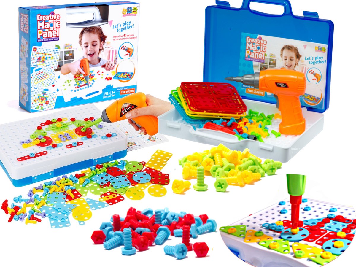 Kinder boormachine speelgoed - Puzzel met 151 stuks - Vanaf 3 jaar — afbeelding 15