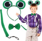 Kikker Kostuum Outfit - Vlinderdas met Staart - Hoofdband - Kikkerkostuum voor Kinderen - Verkleedkleding