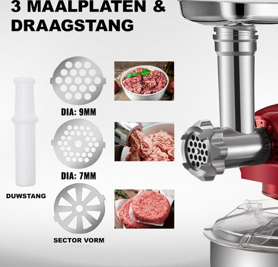 Bolture Foodprocessor - Multifunctionele Keukenmachine - 4-in-1 Krachtige Foodprocessor - Foodprocessor met Accessoires - 1000W — afbeelding 4