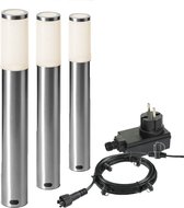 Garden Lights: Lunia Buitenlamp Set (3st)- Zilvergrijs