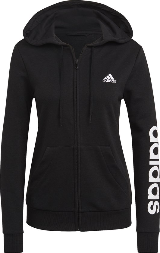 adidas Essentials FZ Logo Hood Dames - Sporttruien - zwart - Vrouwen