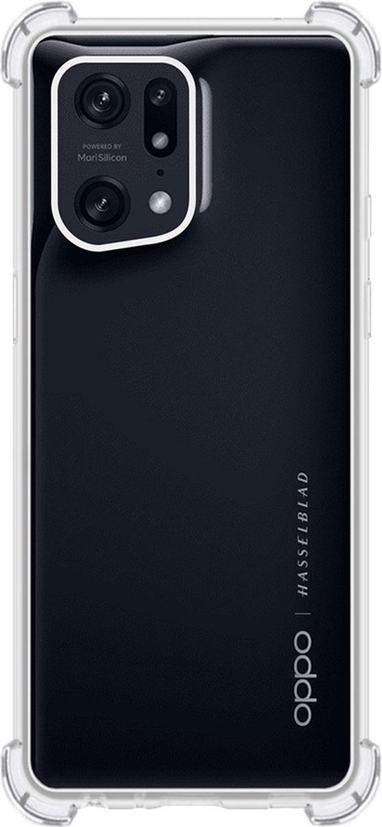 Shop4 - Oppo Find X5 Lite Hoesje - Zachte Back Case Drop Shock Proof Transparant