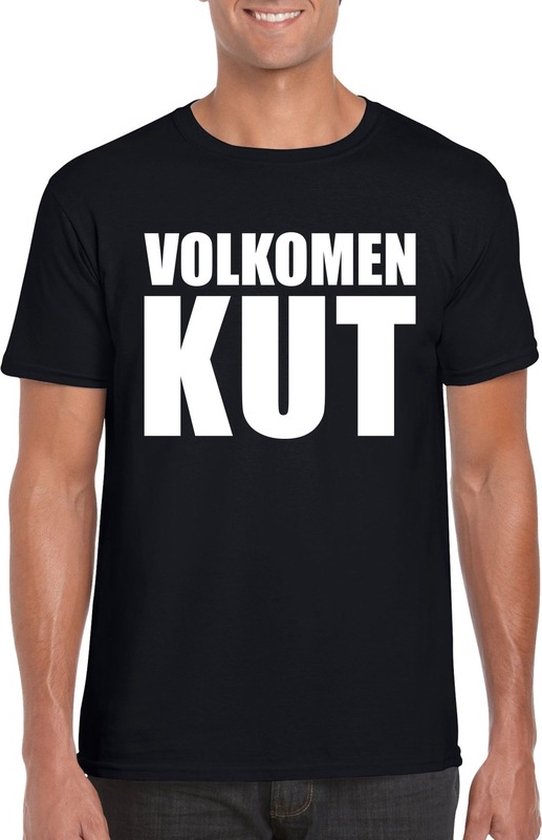 Volkomen kut tekst t-shirt zwart heren