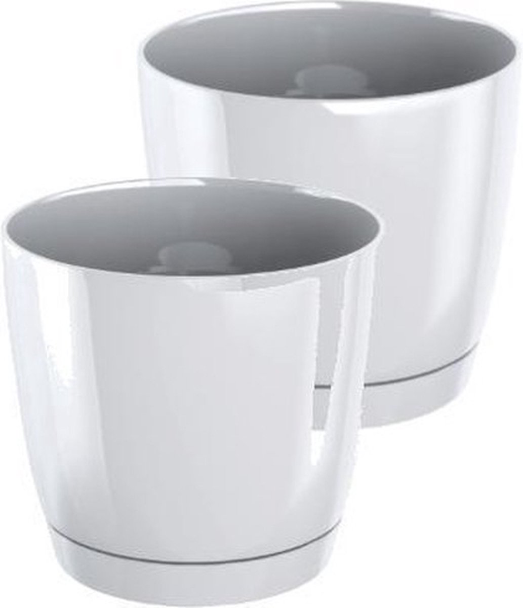 Bloempot Rond Duop 18cm WIT Prosperplast