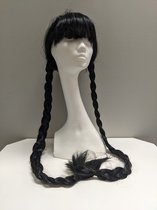 Wednesday Pruik - Wig - Addams family - zwarte vlechten - zwarte pruik - pruik vlechten - zelf te vlechten