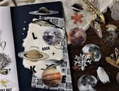 Transparante Stickers - Aarde - Planeten - Maan - 40 stuks - Doorzichtige Sticker - Hobbysticker voor oa bulletjournal en scrapbooking