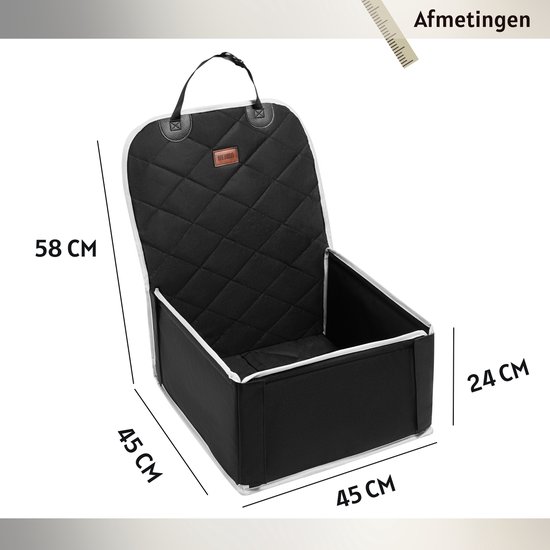Siège auto Chien - Panier pour chien Car - Siège pour chien Car - Zwart avec Wit - 45cm x 45cm