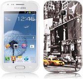 Cadorabo Hoesje geschikt voor Samsung Galaxy TREND LITE met NEW YORK CAB opdruk - Hard Case Cover beschermhoes in trendy design