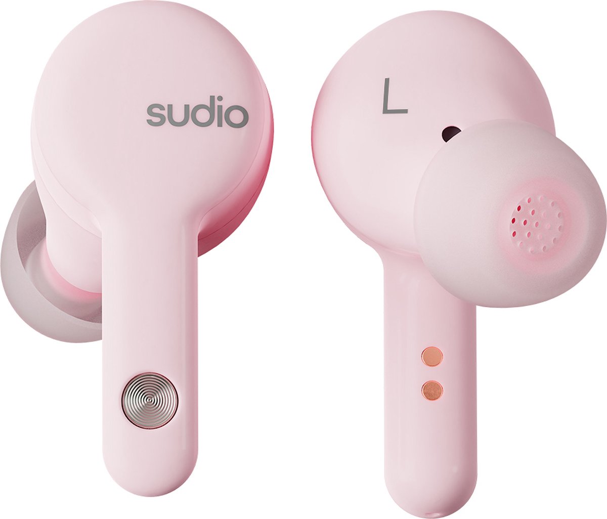 Sudio A2 in-ear true wireless earphones - draadloze oordopjes - met active noice cancellation (ANC) - roze