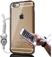 Cadorabo Hoesje geschikt voor Apple iPhone 6 / 6S in TRANSPARANT GOUD - Beschermhoes Case Cover Etui van flexibel TPU silicone met lus