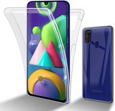 Coque Cadorabo pour Samsung Galaxy M21 / M30s en TRANSPARENT - Coque de protection intégrale 360 ° - Protection avant et arrière, protection complète avec protecteur d'écran