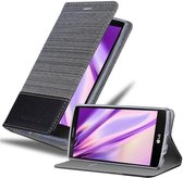 Cadorabo Hoesje geschikt voor LG G4 / G4 PLUS in GRIJS ZWART - Beschermhoes met magnetische sluiting, standfunctie en kaartvakje Book Case Cover Etui