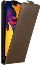 Cadorabo Hoesje voor Huawei P20 LITE 2018 / NOVA 3E in KOFFIE BRUIN - Beschermhoes in flip design Case Cover met magnetische sluiting