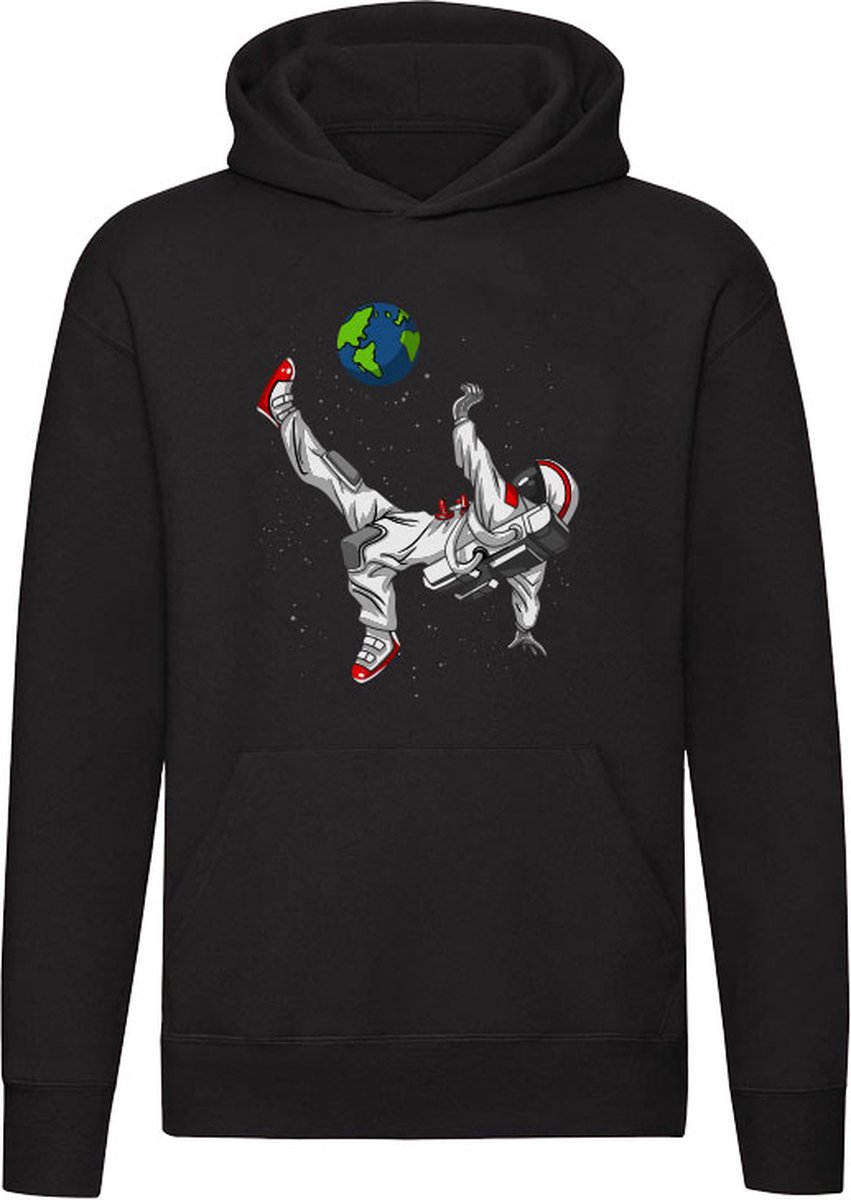 Astronaut Voetballer Hoodie - ruimte - planeet - aarde - voetbal - ruimtevaart - sport - grappig - unisex - trui - sweater - capuchon