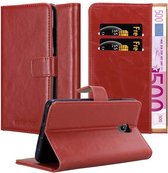 Cadorabo Hoesje geschikt voor Lenovo P2 in WIJN ROOD - Beschermhoes met magnetische sluiting, standfunctie en kaartvakje Book Case Cover Etui