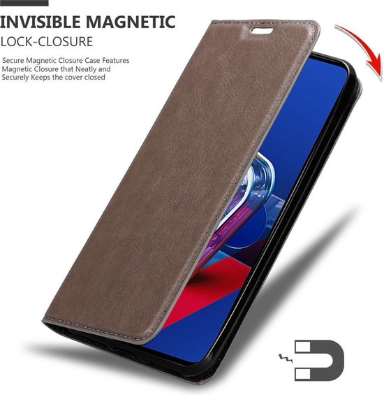 Coque Cadorabo pour ZenFone 7 Asus MARRON CAFÉ - Pochette de protection à fermeture aimantée