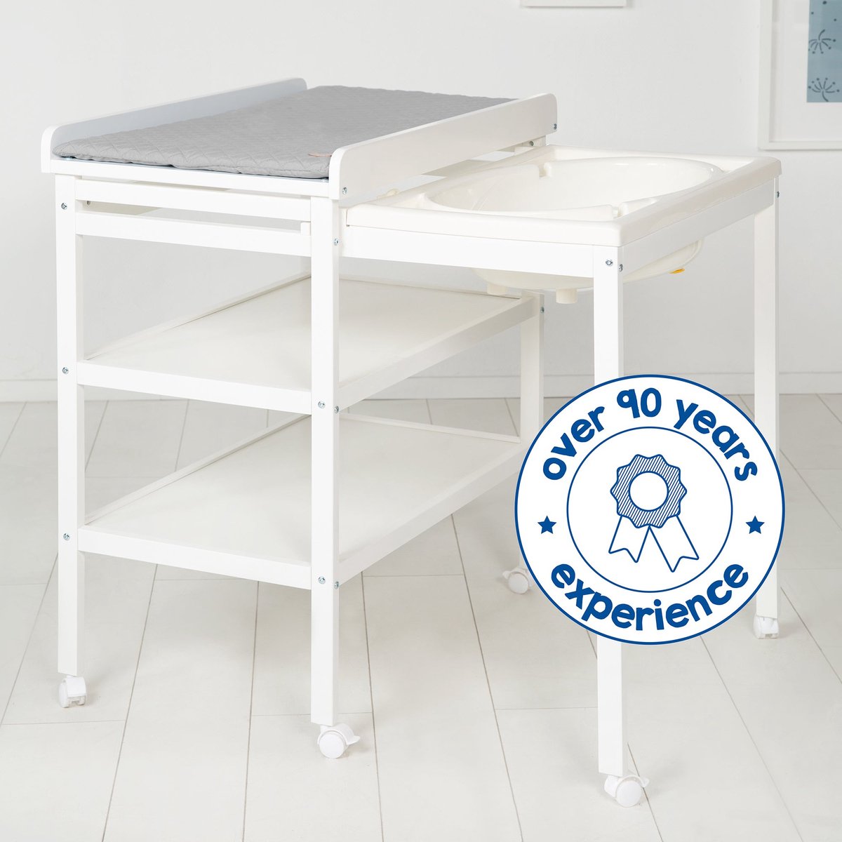 Roba Combinaison Table à Langer/Baignoire Bébé 99 X 57,5 X 82,5 Cm Bois Wit  | bol.com