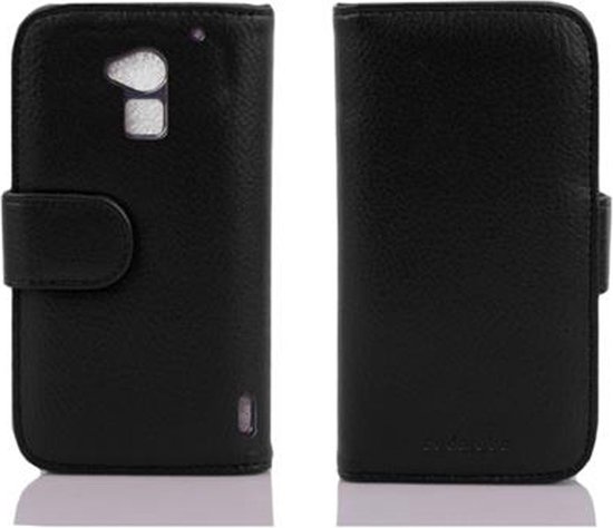 Coque Cadorabo pour HTC ONE MAX T6 en OXYDE NOIR - Coque de protection avec fermeture magnétique et 3 emplacements pour cartes