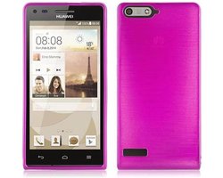Cadorabo Hoesje geschikt voor Huawei ASCEND P7 MINI in ROZE - Beschermhoes van flexibel TPU silicone Case Cover in Brushed design