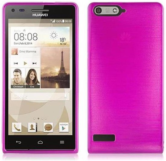 Coque Cadorabo pour Huawei ASCEND P7 MINI en ROSE - Housse de protection en silicone TPU flexible Case Cover au design brossé