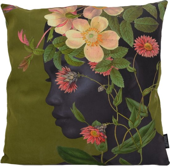 Sierkussen Flower Face | 45 x 45 cm | Katoen/Polyester