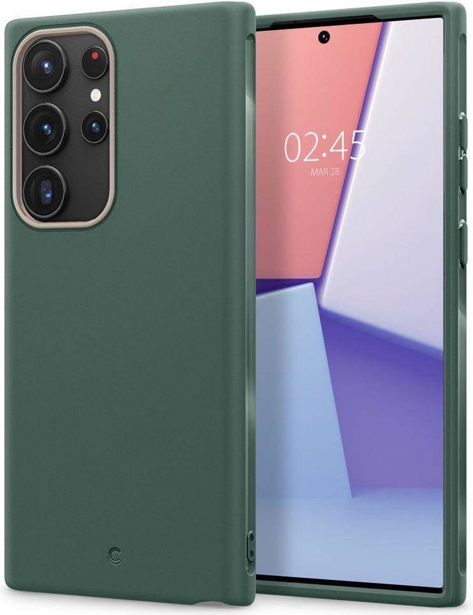 Spigen Cyrill Color Brick Hoesje Geschikt voor Samsung Galaxy S23 Ultra Groen