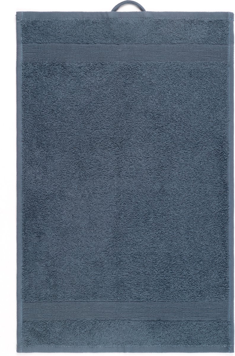 Aude by Mistral Home - Set van 2 gastendoekjes - 100% katoen - 2x 30x50 cm - Donkerblauw