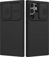 Telefoonhoesje geschikt voor Samsung Galaxy S23 Ultra - Nillkin CamShield Silconen case - Zwart