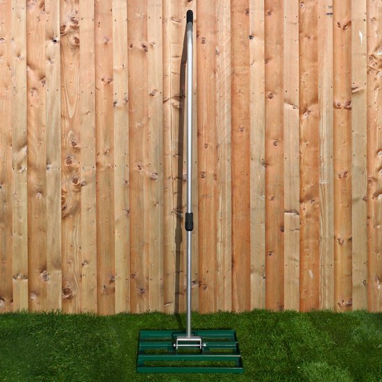 Niveleur de pelouse T-MECH - Râteau niveleur 50 cm - Manche réglable : 1,20 à 1,90 m - Manche Comfortable - Vert